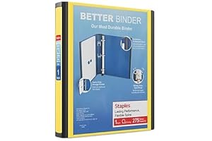 Staples 1-Inch 3-Ring Better Binder in Vibrant Yellow