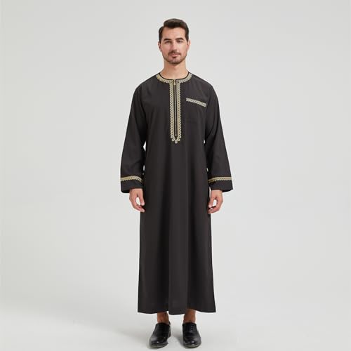 zhxinashu Muslim Thobe for Men Kaftan Mens Caftans Jubba for Mens Thobes2