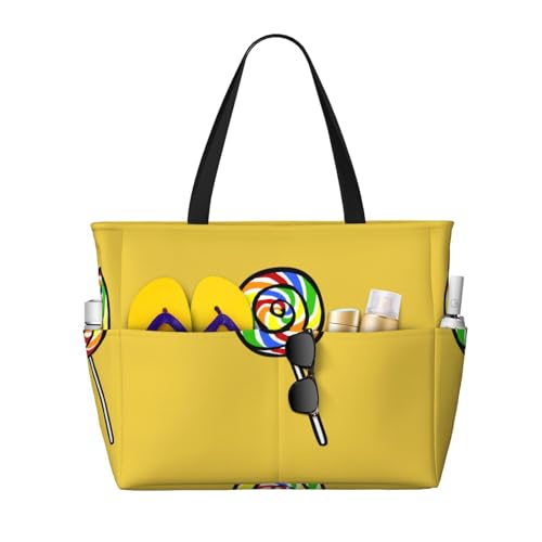 Zhengjia Lollipop Sac de voyage de plage imperméable avec fermeture éclair et poche, sac...