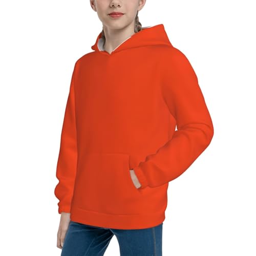 Orange Kid Hoodies Boys Sweatshirts Girls Pullover with Pocket2