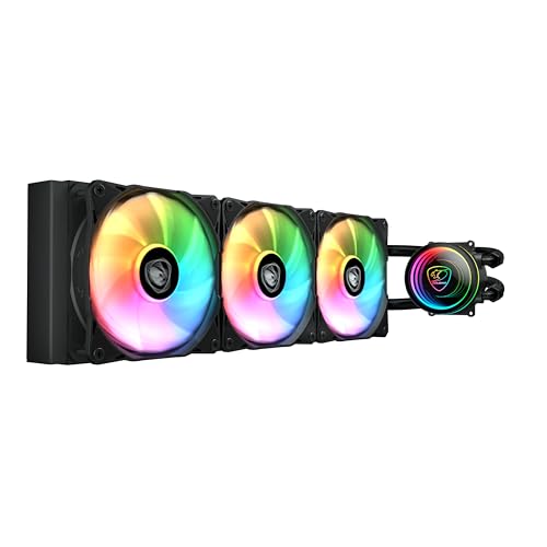 COUGAR GAMING | REFROIDISSEUR | POSEIDONELITE360AR - Noir - Radiateur de 360 mm - 3 ventilateurs avec éclairage ARGB - Compatible avec les sockets Intel et AMD
