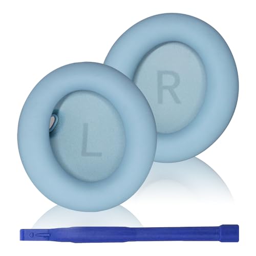 Adhiper 交換用イヤーパッドクッション Soundcore Space Oneワイヤレスノイズキャンセリングヘッドフォン用 Space Oneイヤーパッド ソフトメモリーフォーム プロテインレザー付き (ブルー)