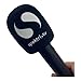 Customized Flocking Handheld Microphone Round Sponge Printing Logo Covers Mic Windscreen Foam Windshield For TV Stations Reporters Interview (Black)