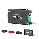 RENOGY REGO 700W Pure Sine Wave Power Inverter, 12V DC to 120V AC, 1400W Peak Power, 16.4FT Remote Controller, Solar/Car/RV Inverter for Emergency Backup, Off-Grid Living, Camping, Truck, Outdoor