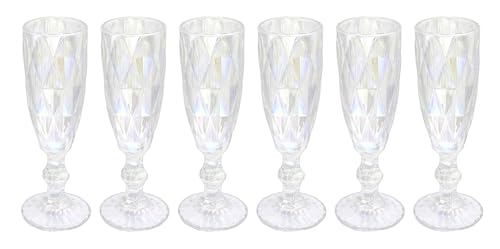 Jogo De Taças Champanhe com 6 peças Vidro 160ml