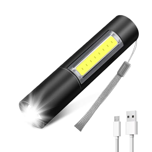 flintronic Mini Linterna Portable LED, IPX4 Impermeable Linterna Recargable, 300 Lúmenes, 3 Modos, para Ciclismo, Inspección, Trabajos, Reparación, Camping, Emergencia