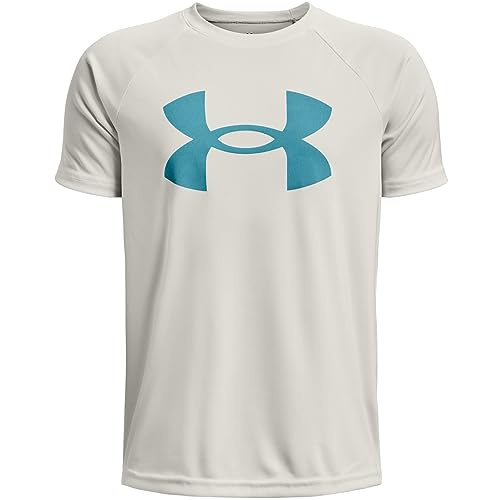 Under Armour Boys Tech Big Logo Short Sleeve T-Shirt Junior Grey 5-6 Years