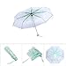 flexman Cherry Blossoms Umbrella, Fashionable Transparent Windproof Manual Folding Umbrella, Cute Cherry Blossom Floral Clear Bubble Umbrella with Alloy Handle, Princess Umbrella (Light Green)