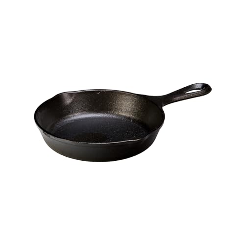 Comparison: Best Cast Iron Skillet For Camping 5 Lodge 6-1/2 Inch Cast Iron Pre-Seasoned Skillet – Signature Teardrop Handle - Use in the Oven, on the Stove, on the Grill, or Over a Campfire, Black