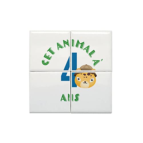 Carreaux céramique décoratifs safari : cadeau anniversaire 4 ans original
