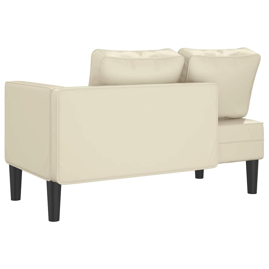 vidaXL Sdraio con Cuscini Crema in Similpelle, divano letto, divano imbottito, seduta da soggiorno, dormeuse, seduta da salotto, divano 2 posti