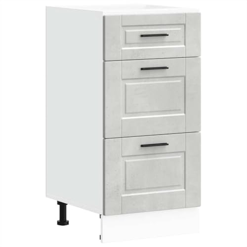 vidaXL Küchenunterschrank Porto Betongrau Holzwerkstoff, Spülenunterschrank, Küchenschrank, Küchenzeile, Unterschrank für Küche, Schrank Küche