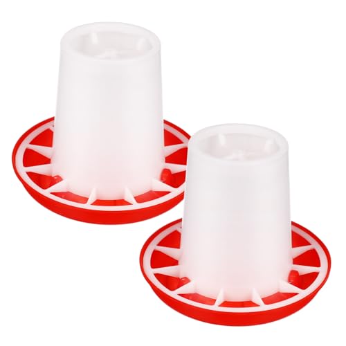 SAFIGLE 2個 鶏餌箱 耐圧 耐衝撃プラスチック製 家禽用給餌器 鳥用給水兼用 室外対応 鶏 アヒル ガチョウ 鳩向け実用フィーダー