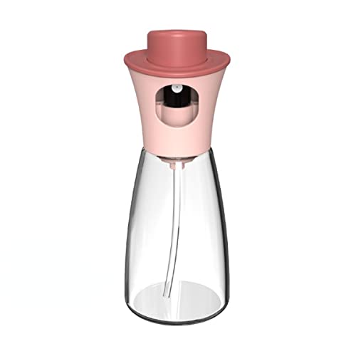 Pulverizador de Aceite Para Freidora de Aire Con Cepillo de Aceite,Pulverizador Aceite 180ml, Aceitera Spray Vidrio Vaporizador de Aceite de Oliva Vinagre Con Pincel Cocina (Rosa)