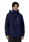 [ネームレスエイジ] レインウェア (ジャケット単品/ネイビー XL) 耐水圧20000mm (透湿/撥水) ストレッチ素材 フード取り外し可能 レインスーツ カッパ メンズ レディース NAMJ-5210