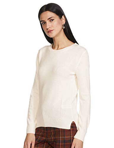 Image of Marks & Spencer Women's Cashmilon Crew Flatpack Acrylic Cardigan Sweater (T38 /1895 Cream 22)