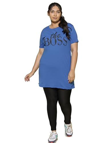 Image of 9shines Label Cotton Plus Size Long T-Shirt Tunic | Hip Covering Regular Top Nightwear| Sleepshirt Lounge wear for Women with Pocket (M-7XL)