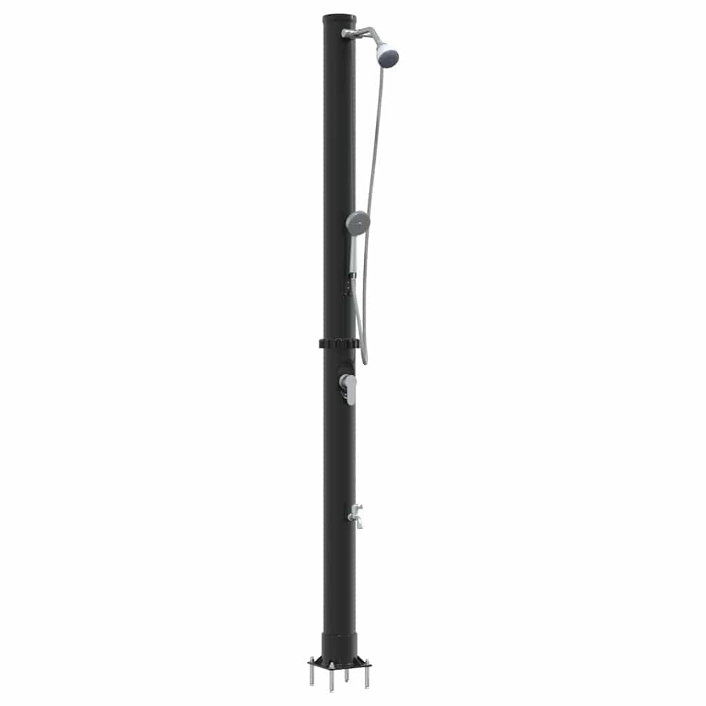 Generico Doccia Solare da Esterno Nero 217 cm PVC e Alluminio,Casa e Giardino,Piscine e Spa,Accessori per Piscina e spa-42003410