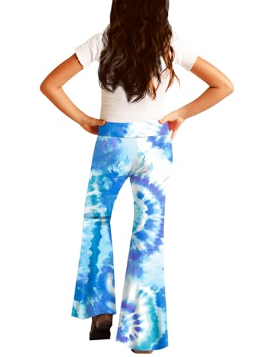 Image of Deerose Girls Halloween Hippie Bell Bottom Pants High Waist Flare Pants 5-14 Years