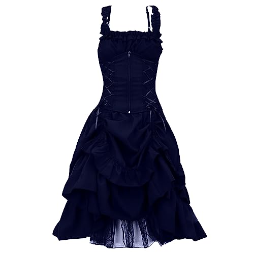 Robe médiévale en dentelle, vêtement gothique de soirée