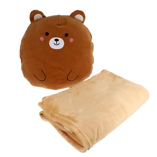 ABOOFAN Almohada Peluche para Dormir Manta Térmica de Algodón Marrón, Cómoda y Reutilizable para Fiesta Verano y Decoración Oficina