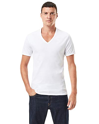 G-STAR Homme Base T-Shirt 2 Pack, Blanc (White D07207-124-110), S