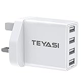 USB Plug, Multi USB Charger Plugs UK 25W Phone Plugs with USB Port Multiple Way 3 PIN Mains Charge Head 5V 5AMP Multiport Charging for iPhone 14 Pro Max 13 12 11 SE XS XR X 8 7 6 5, iPad