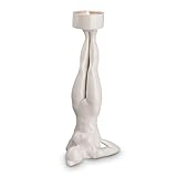 Porzellan Figur weiß mit Kerzenhalter für Teelichter bis 38 mm Ø.