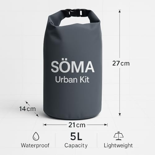 SÖMA Urban Kit - Kit de supervivencia 72h Completo Apartamento & Ciudad - Bolsa de evacuación impermeable con radio dinamo solar, cargador de teléfono, lámpara y cuidado - Ideal para emergencia, corte - imagen 9