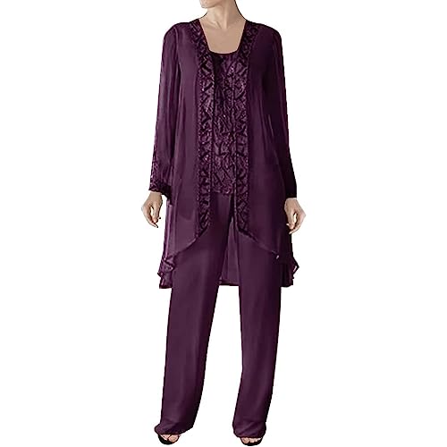 Mother Formal Chiffon Pants Suits Mother of The Bride Shiny Dresses Wedding Guest Outfits for Women3