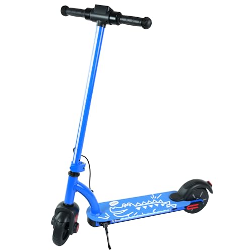 ESTVELO 6.5' Leichter Elektroroller für Kinder (6–14 Jahre),24-V-Lithiumbatterie, bis zu 10 km Reichweite, 7-Farbiger Beleuchtung, 70 kg Maximaler Tragfähigkeit und 2–3 Stunden Ladezeit. (Blau)