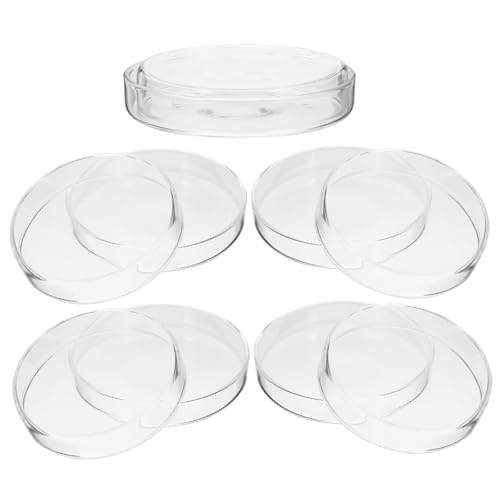 KICHOUSE 5pcs Petri Dish Cell Plates Culture Dishes for Science Culture Dish Agar Chemistry Culture Holder Agar Culture Dishes for Mushrooms Culture Tray Culture Dish and Lid Glass