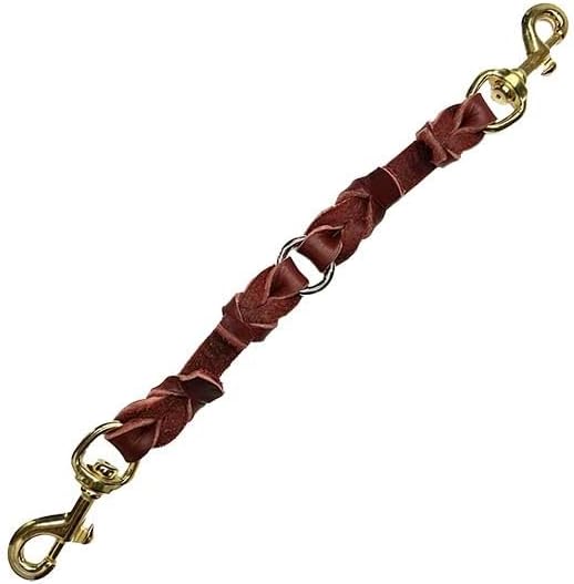J&J Dog Supplies Leather 2 Dog Coupler (Burgundy, 1/2" x 14.5")
