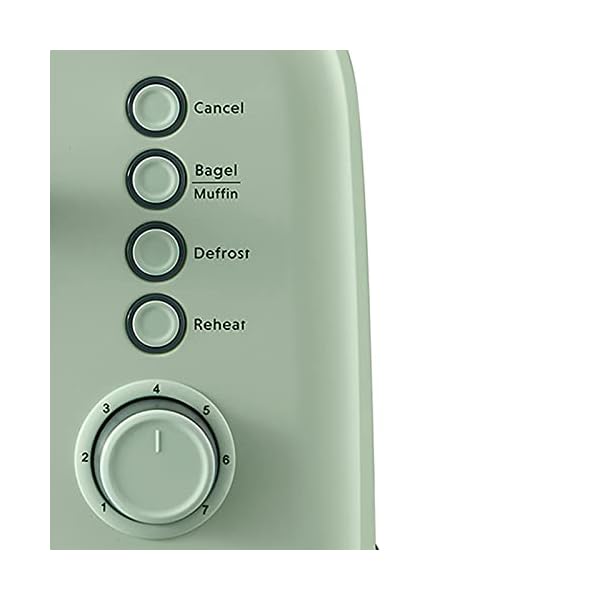   BUYDEEM-DT640-4-Slice-Toaster-Extra-Wide-Slots-Retro-Stainless-Steel-with-High-Lift-Lever-Bagel-and-Muffin-Function-Removal-Crumb-Tray-7-Shade-SettingsCozy-Greenish