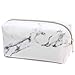 JAWSEU Fille étudiant Crayon Cas Grande capacité Crayon Fermetures à glissière marbre Texture Crayon Cas Bureau Porte-Stylo Organisateur Sac Stationnaire Sac à cosmétiques Petit Maquillage Sacs,Blanc