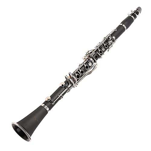 Music Gallery 14 Keys German Silver Clarinet with Case (Black)