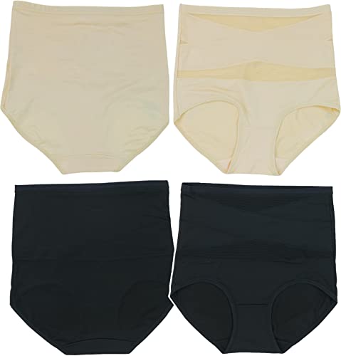 Image of ToBeInStyle Women's Pack of 6 High-Waisted Girdle Brief Tummy Support Everyday Panties