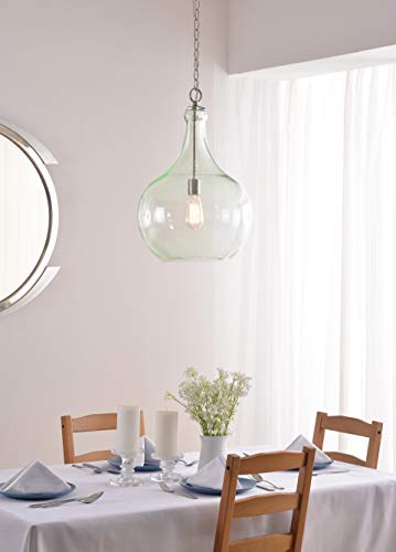 Kenroy Home 93186CLR Rhone 1 Light Pendant with Brushed Steel Finish, Casual Style, 22" Height, 15" Width, 15" Depth - Image 3