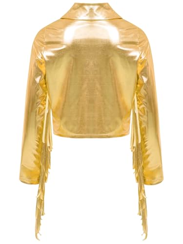 Linjinx Kids Girls Sequin Tassel Long Sleeve Bomber Jacket Hip Hop Modern Jazz Dance Performance Tops Coat Outerwear4