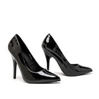 Bismaa Mens Womens Drag Queen Cross Dresser HIGH Heel Pointy Toe Court Shoes Big Sizes UK 9,10,11,12 (UK 10/EU 44, Black Patent)