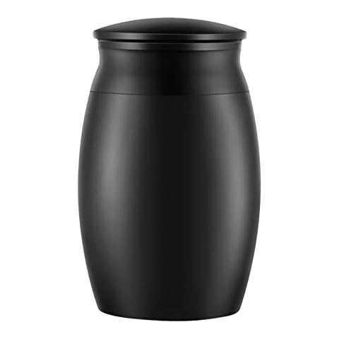 Mini Small Urns for Ashes, 2.8" High Blank Black Memorial Cremation Urn, Handcrafted Beautiful Keepsake Urn for Funeral, Peaceful Decorative Urns for Human Ashes Cover