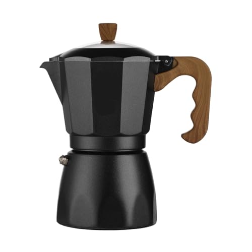 Cafetera italiana de aluminio 4 tazas con doble válvula, estilo máquina espresso, for uso doméstico(K)