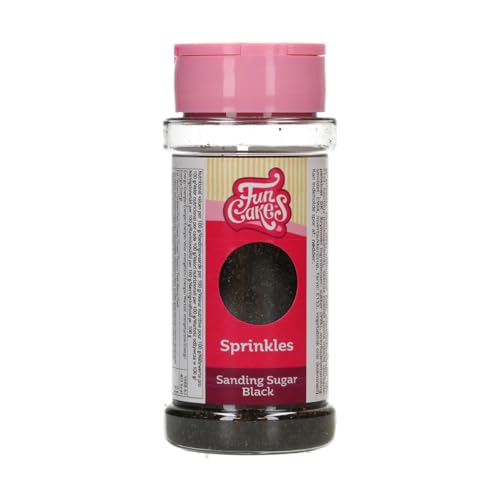 FunCakes Sanding Sugar Black, Negro: Sabor Excelente, Perfecto para Decorar Tartas, Cakepops, Caramelos, Galletas, Magdalenas, Cupcakes - 80 g
