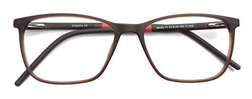 Image of SIGHT N SHADE Eyewear Matte Brown Full Rim Frame Rectangular /Square Curve Edges Medium(51) Free Size Spectacles Light Weight for Men Women Boy Girl For All Kind of Face Cut
