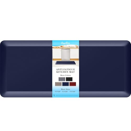 Image of StepRite 4 /5 Inch Thick Kitchen Mat Anti Fatigue Mat Kitchen Rugs Kitchen Decor Non-Slip, Stain & Water Resistant, Kitchen Mats Desk Mat for Kitchen, Office, Workshop, Blue, 17'' x 39''