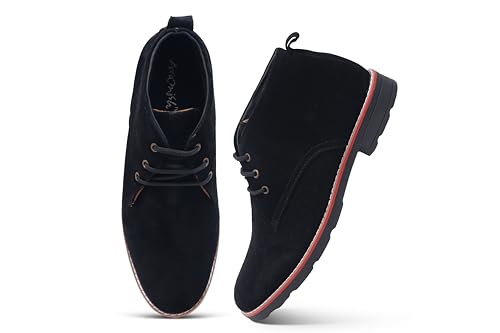 Image of ARAMISH Men's Suede Leather Lace-Up Formal Ankle Chukka Boots