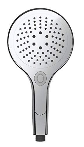 Wenko douchekop Basic chroom - Universele handdouche 5-traps instelbaar Praktische drukschakelaar voor de bediening van de straal kunststof (ABS), 15x15 cm, zilver glanzend