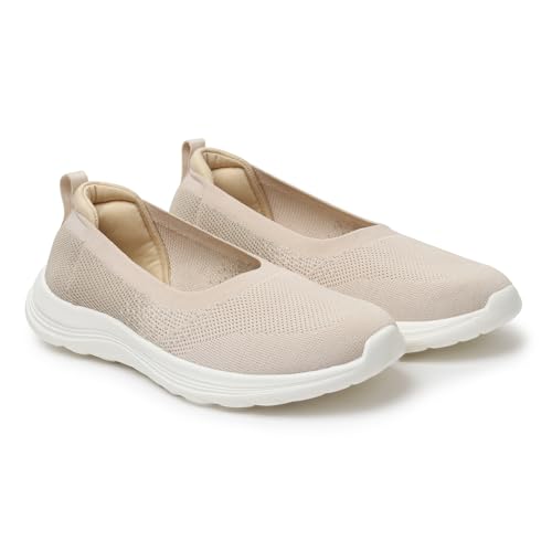 Image of YOHO Knitted Slip-Ons for Women | Lightweight, Stylish & Casual Without Lace Sneakers for Woman | Extra Soft Insole & Shock Absorbing, Walking Loafer Shoes for Ladies SOS-113