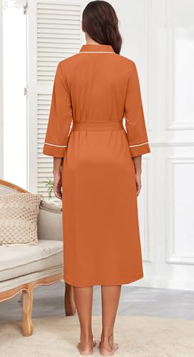 Image of PrinStory Womens Robe Long Knit Bathrobe Lightweight Soft Robes Ladies Bath Robe