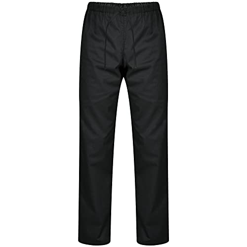 PALLTEX Carlo Pantalones de Cocinero Unisex, Pantalones de Cocinero, Pantalones de Panadero EN 13688 con Cintura Elastica con Cordon, Negro, M